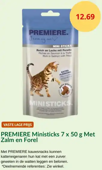 Maxi Zoo Premiere ministicks met zalm en forel aanbieding