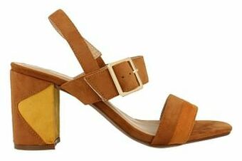 Mode-Mania Sandaal Dames Trend Blokhak - Cognac