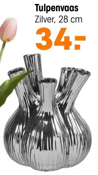 Kwantum Tulpenvaas Zilver aanbieding