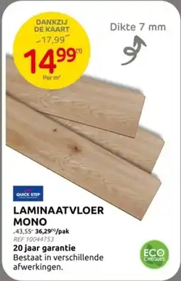 Brico Laminaatvloer Mono aanbieding