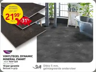 Brico Vinyltegel dynamic mineral zwart aanbieding