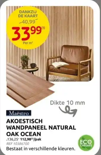 Brico Maestro Akoestisch Wandpaneel Natural Oak Ocean aanbieding