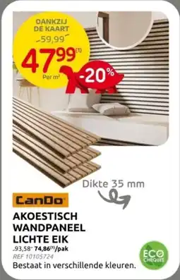 Brico CanDo Akoestisch Wandpaneel Lichte Eik aanbieding