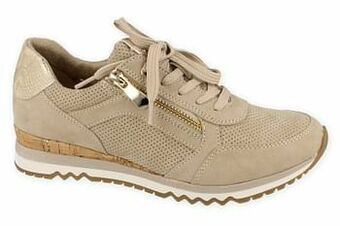 Berca Shoes Marco Tozzi Sneaker Laag Dames Functionele Rits Binnenzool Feel Me - Beige aanbieding