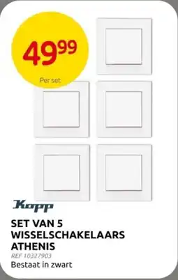 Brico Kopp Set van 5 Wisselschakelaars Athenis aanbieding