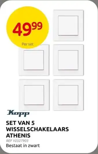 Brico Kopp Set van 5 Wisselschakelaars Athenis aanbieding