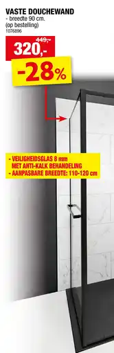 Hubo Allibert Vaste Douchewand aanbieding