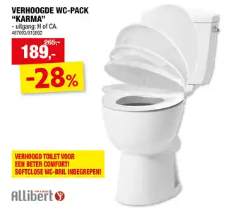 Hubo Karma verhoogde WC pack aanbieding