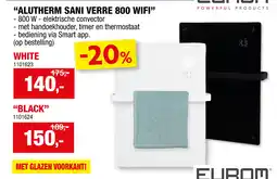 Hubo Alutherm sani verre 800 wifi white aanbieding