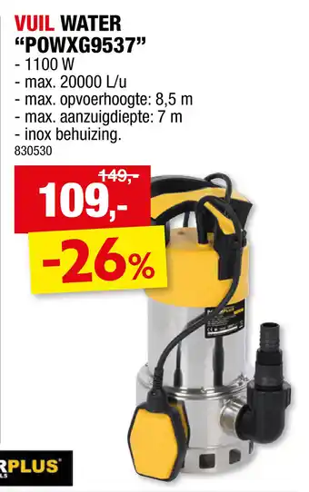 Hubo POWXG9537 vuil water aanbieding