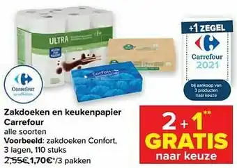Carrefour Zakdoeken confort aanbieding