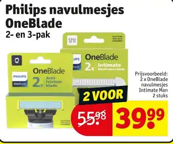 Kruidvat Philips navulmesjes oneblade aanbieding