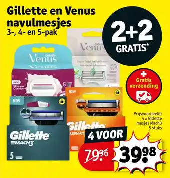 Kruidvat Gillette en venus navulmesjes aanbieding