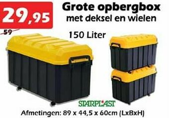 iTEK Grote opbergbox met deksel en wielen aanbieding