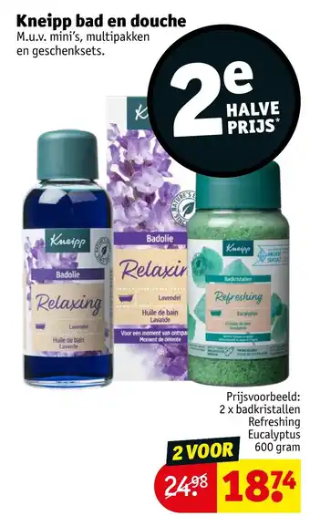 Kruidvat Kneipp bad en douche aanbieding