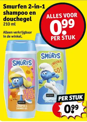 Kruidvat Smurfen 2 in 1 shampoo en douchegel aanbieding