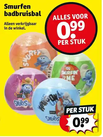 Kruidvat Smurfen badbruisbal aanbieding