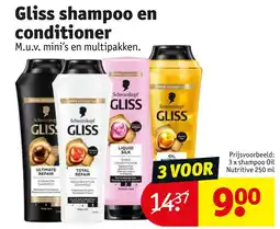 Kruidvat Gliss shampoo en conditioner aanbieding