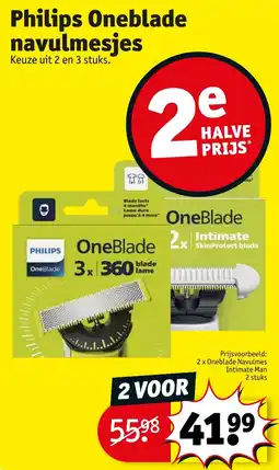 Kruidvat Philips oneblade navulmesjes aanbieding