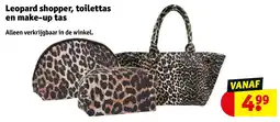 Kruidvat Leopard shopper, toilettas en make-up tas aanbieding