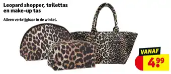 Kruidvat Leopard shopper, toilettas en make-up tas aanbieding