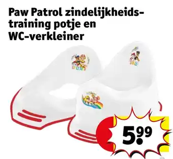 Kruidvat Paw Patrol zindelijkheidstraining potje en WC verkleiner aanbieding