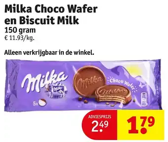 Kruidvat Milka Choco Wafer en Biscuit Milk aanbieding