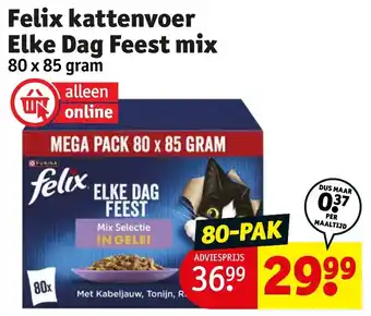 Kruidvat Felix kattenvoer Elke Dag Feest mix aanbieding