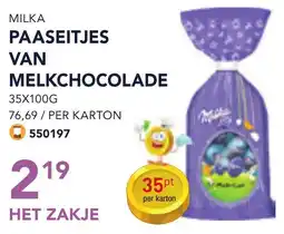 Bidfood Milka paaseitjes van melkchocolade aanbieding