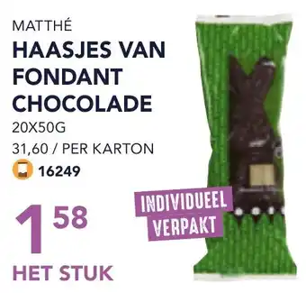 Bidfood Matthé haasjes van fondant chocolade aanbieding