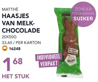 Bidfood Matthé haasjes van melkchocolade aanbieding