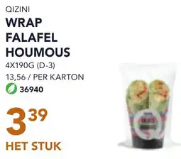 Bidfood Qizini wrap falafel houmous aanbieding