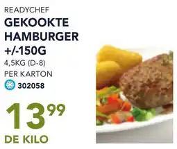 Bidfood Readychef gekookte hamburger +/- 150 g aanbieding