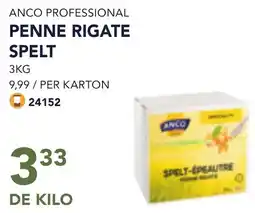 Bidfood Anco professional penne rigate spelt aanbieding