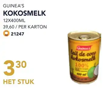 Bidfood Guinea's kokosmelk aanbieding