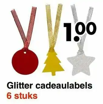 Glitter cadeaulabels