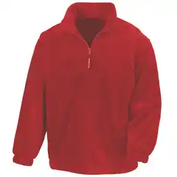 Decathlon Ongevoerde actieve 1/4 rits AntiPilling Fleece Top (Rood) aanbieding