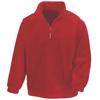 Decathlon Ongevoerde actieve 1/4 rits AntiPilling Fleece Top (Rood) aanbieding