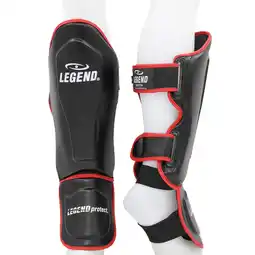 Decathlon Kickboks Scheenbeschermers Legend Best Heren/Dames Zwart-Rood PU aanbieding