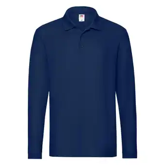 Decathlon Heren Premium poloshirt met lange mouwen (Marine) aanbieding