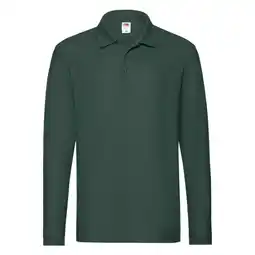 Decathlon Heren Premium poloshirt met lange mouwen (Bosgroen) aanbieding