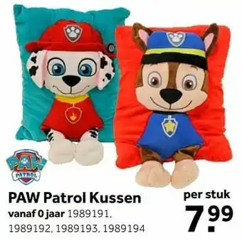 Intertoys Paw patrol kussen aanbieding