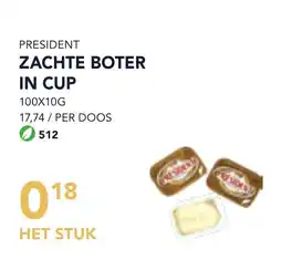 Bidfood President zachte boter in cup aanbieding