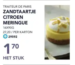 Bidfood Traiteur de paris zandtaartje citroen meringue aanbieding