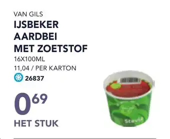 Bidfood Van gils ijsbeker aardbei met zoetstof aanbieding