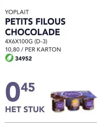 Bidfood Yoplait petits filous chocolade aanbieding