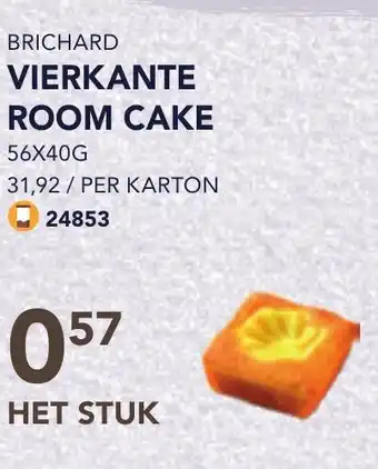 Bidfood Brichard vierkante room cake aanbieding