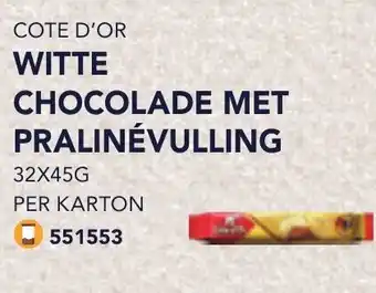 Bidfood Cote d'or witte chocolade met pralinévulling aanbieding