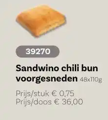 Bidfood Sandwino chili bun voorgesneden aanbieding