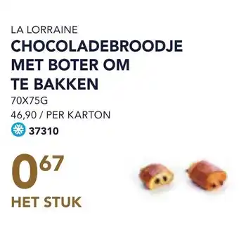 Bidfood La lorraine chocoladebroodje met boter om te bakken aanbieding